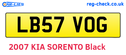 LB57VOG are the vehicle registration plates.