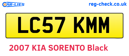 LC57KMM are the vehicle registration plates.