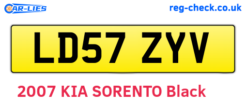 LD57ZYV are the vehicle registration plates.