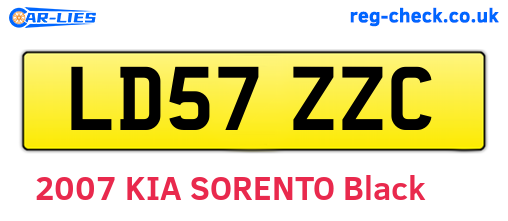 LD57ZZC are the vehicle registration plates.