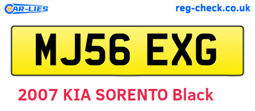MJ56EXG are the vehicle registration plates.
