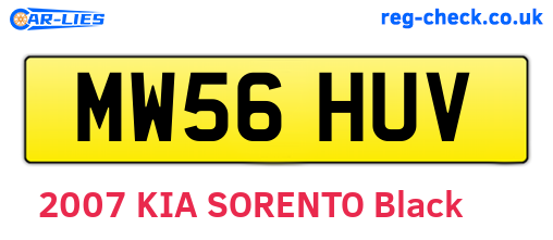 MW56HUV are the vehicle registration plates.
