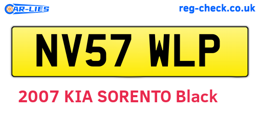 NV57WLP are the vehicle registration plates.
