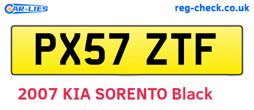 PX57ZTF are the vehicle registration plates.