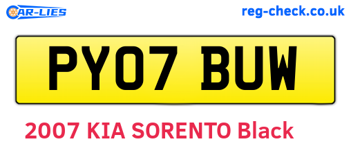 PY07BUW are the vehicle registration plates.