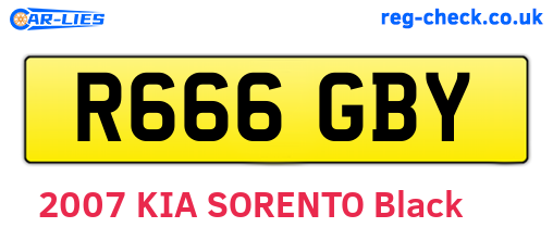 R666GBY are the vehicle registration plates.