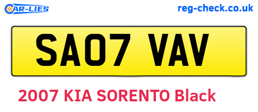 SA07VAV are the vehicle registration plates.