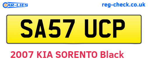 SA57UCP are the vehicle registration plates.