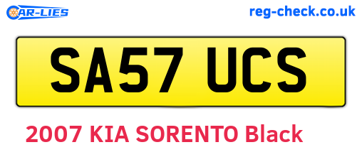 SA57UCS are the vehicle registration plates.