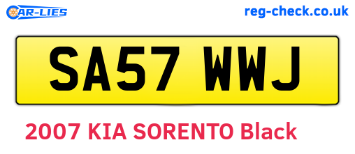 SA57WWJ are the vehicle registration plates.