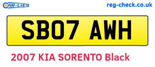 SB07AWH are the vehicle registration plates.