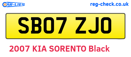 SB07ZJO are the vehicle registration plates.