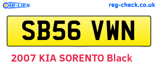 SB56VWN are the vehicle registration plates.
