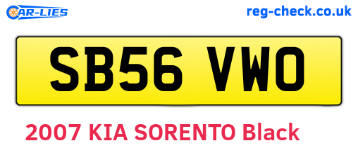 SB56VWO are the vehicle registration plates.