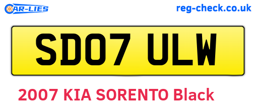 SD07ULW are the vehicle registration plates.