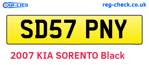 SD57PNY are the vehicle registration plates.