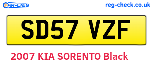SD57VZF are the vehicle registration plates.