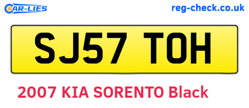 SJ57TOH are the vehicle registration plates.
