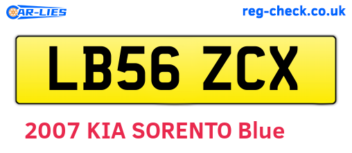 LB56ZCX are the vehicle registration plates.