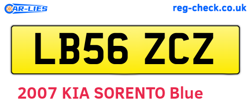LB56ZCZ are the vehicle registration plates.