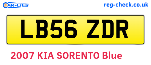 LB56ZDR are the vehicle registration plates.