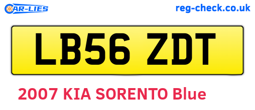LB56ZDT are the vehicle registration plates.