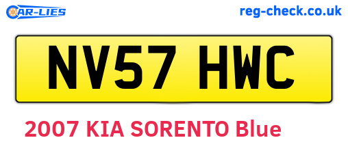NV57HWC are the vehicle registration plates.