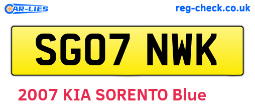 SG07NWK are the vehicle registration plates.