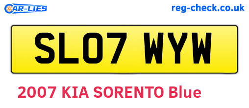 SL07WYW are the vehicle registration plates.