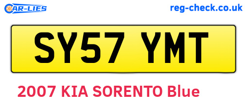 SY57YMT are the vehicle registration plates.