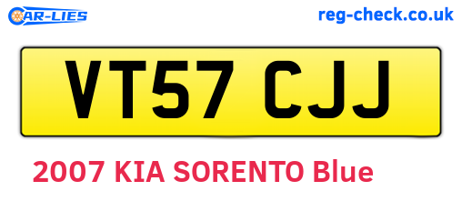 VT57CJJ are the vehicle registration plates.