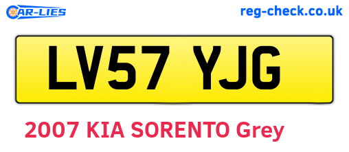 LV57YJG are the vehicle registration plates.