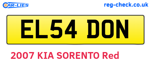 EL54DON are the vehicle registration plates.