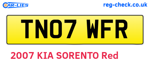 TN07WFR are the vehicle registration plates.