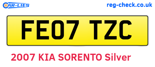 FE07TZC are the vehicle registration plates.