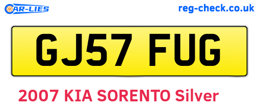 GJ57FUG are the vehicle registration plates.