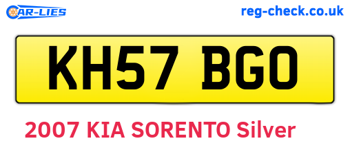 KH57BGO are the vehicle registration plates.