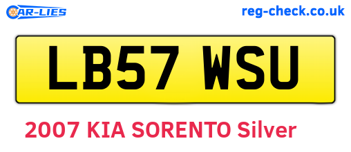 LB57WSU are the vehicle registration plates.