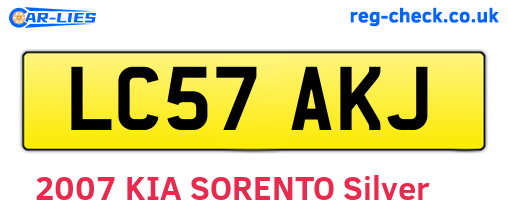 LC57AKJ are the vehicle registration plates.