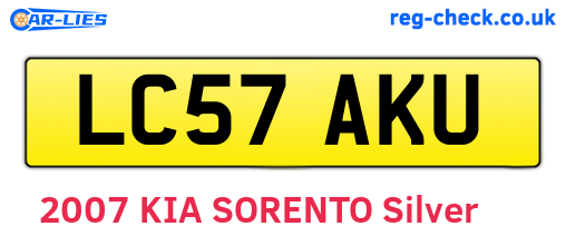 LC57AKU are the vehicle registration plates.