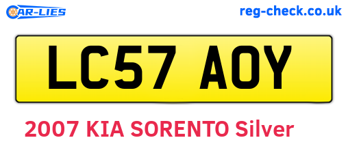 LC57AOY are the vehicle registration plates.