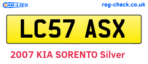 LC57ASX are the vehicle registration plates.