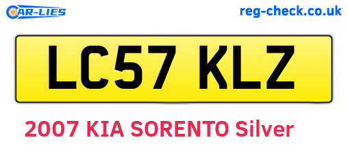 LC57KLZ are the vehicle registration plates.