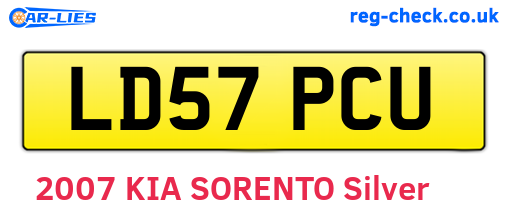 LD57PCU are the vehicle registration plates.