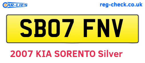 SB07FNV are the vehicle registration plates.
