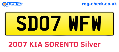 SD07WFW are the vehicle registration plates.