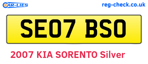 SE07BSO are the vehicle registration plates.