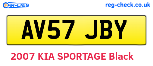 AV57JBY are the vehicle registration plates.