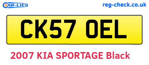 CK57OEL are the vehicle registration plates.