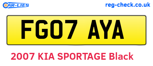 FG07AYA are the vehicle registration plates.